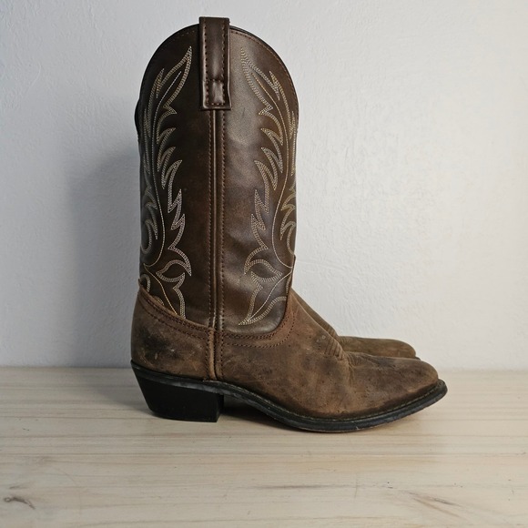 Laredo Shoes - Laredo Womens Brown Leather Western Cowboy Boots 8M Lea Vamp Fox 5742